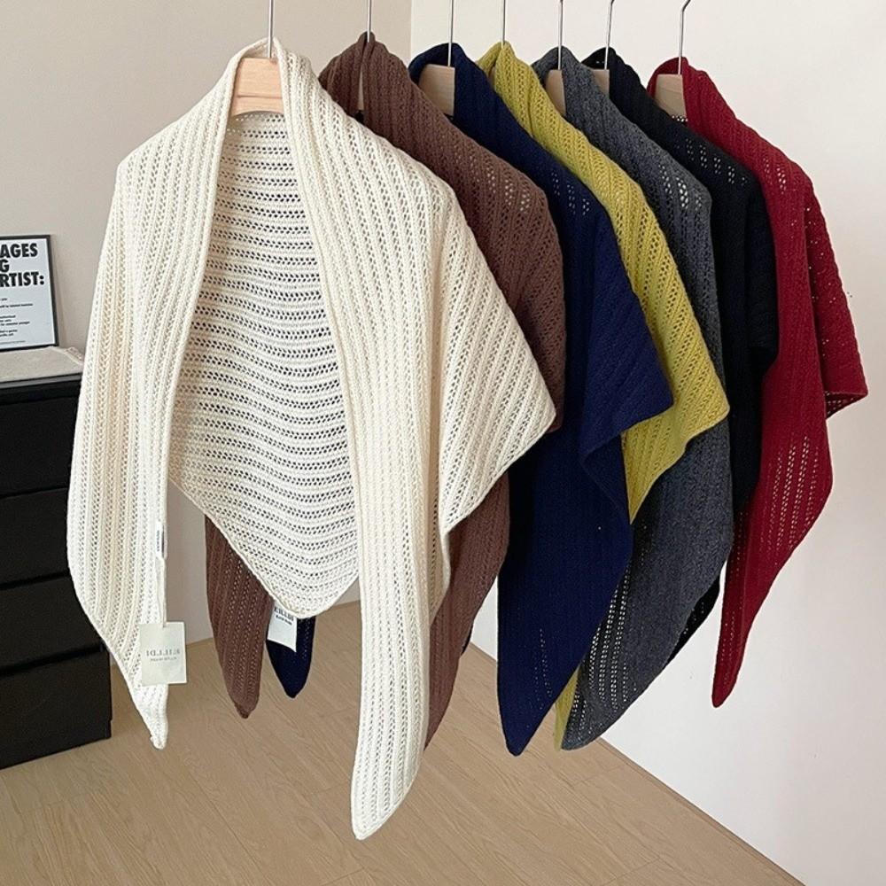 New Soft Knitted Triangular Scarf Windproof Coldproof Shawl Multi-functional Knitted Fake Collar Gift