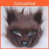 Halloween Masquerade Theme Party Furry Fox Half Mask Animal Cosplay Make Up