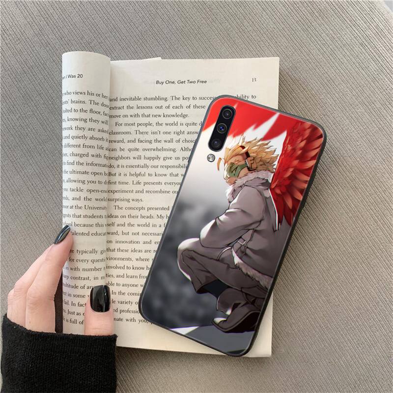 Pouzdro na telefon Anime MHA Hawks BNHA pro Samsung Galaxy A51 A71 A52 A12 A50 A32 A21S A70 A31 A21 A11 A12 M31 A02