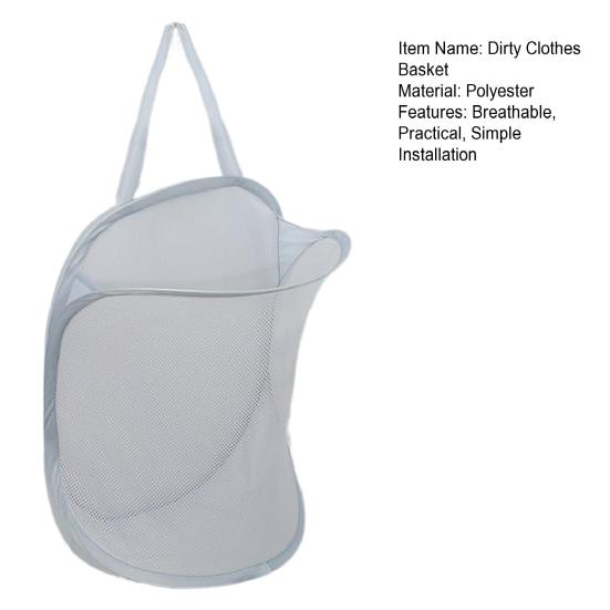 Yousheng Hanging Laundry Bag Large Capacity Foldable Design Breathable Mesh Fabric Multi-Purpose Clothes Storage Laundry Bag