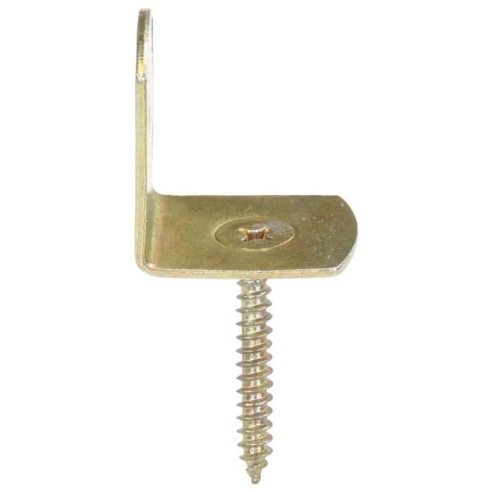 Supports de panneau de clôture - VIDAXL - 24pcs - Métal galvanisé - Jaune - Dimensions 30x35mm