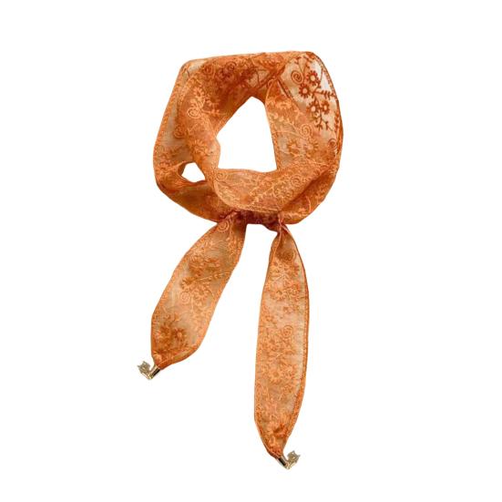 

Hair Tie Embroidery Lace Flower Pattern Hollow Hair Band with Beads Pendant Solid Color Design Headband Hair Decoration оранжевый