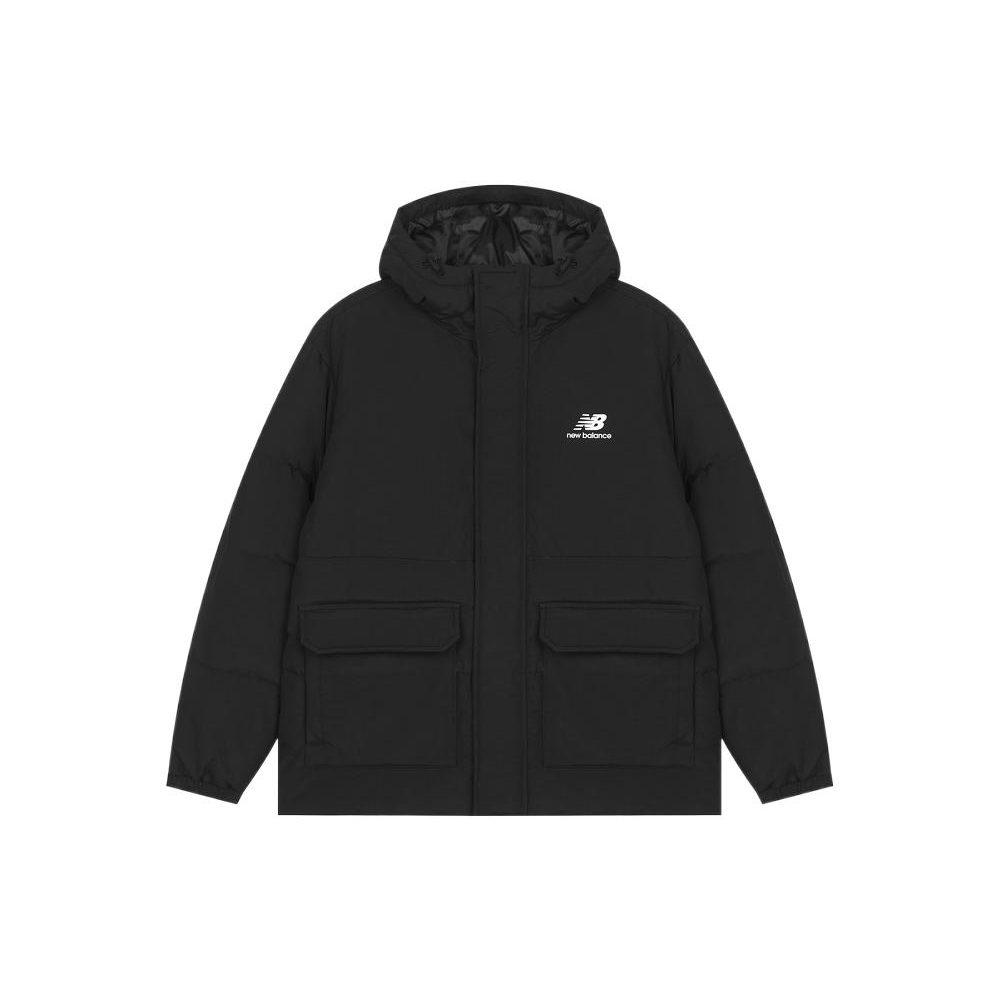 New Balance Down Jackets Men's Black Hooded Moderate Other AMJ23340-BK