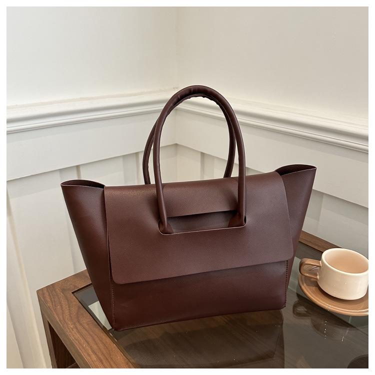 Korean Style 2024 Women's Large Capacity Textured Crossbody Handbag - Trendy Business Commute Tote