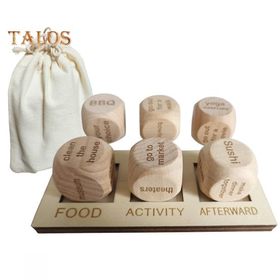 

День святого Валентина Игра в кости для свиданий на ночь Игра в кости для взрослых Еда Решатель игр в кости Рождественские подарки для пар Ужин Решение игральных костей 3Grids