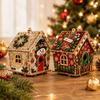 Christmas DIY Building Block Miniature House Decorative Ornament for Tabletop Holiday Display