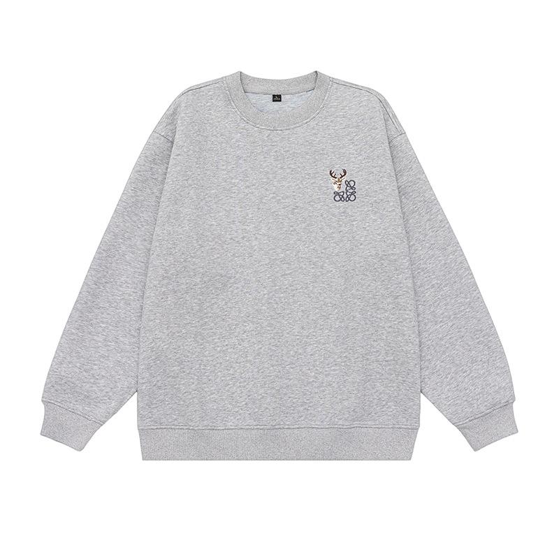 Simple Embroidery Small Pattern Long-sleeved Sweater Men's Autumn Shoulder-length Sleeves Loose Casual Top