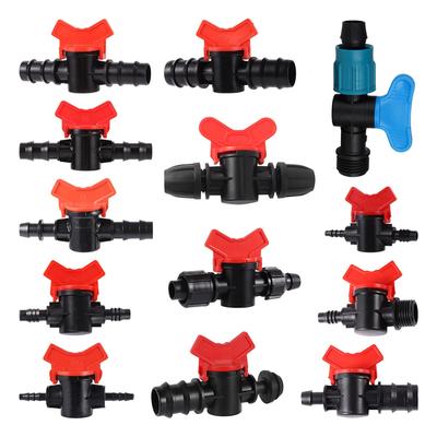 Pipe Valve Water Controller Bypass Valve Garden Tap Connector 1/4'' 3/8'' 1/2'' 5/8'' 3/4'' Tube Drip Irrigation Joint 1/10Pcs