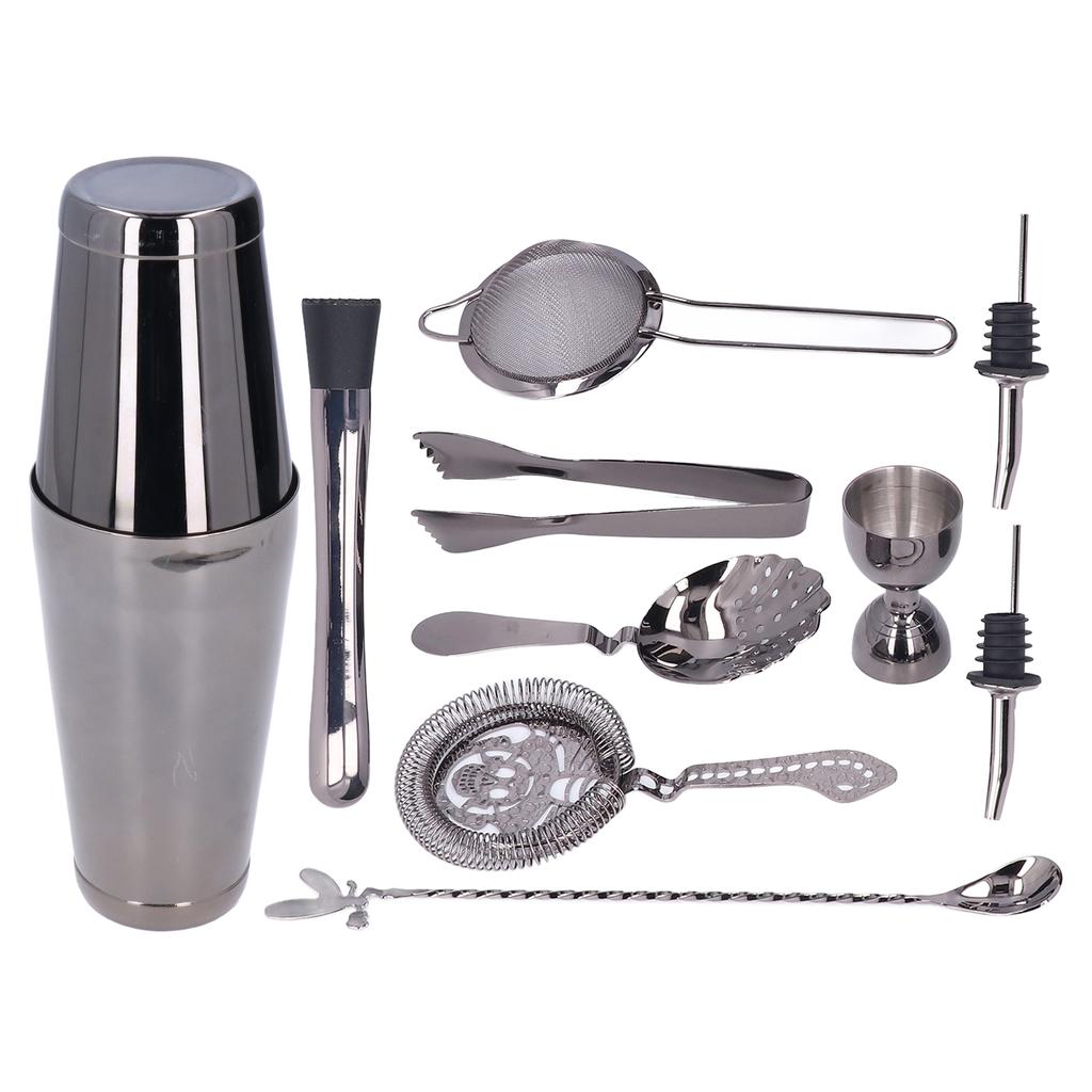 11PCS Cocktail Shaker Set Stainless Steel Drink Mixer Set Bar Cocktail Mixing Tool for
