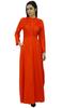 Bimba Women's Long Sleeve Maxi Mandarin Collar Plain Jilbab Dress With