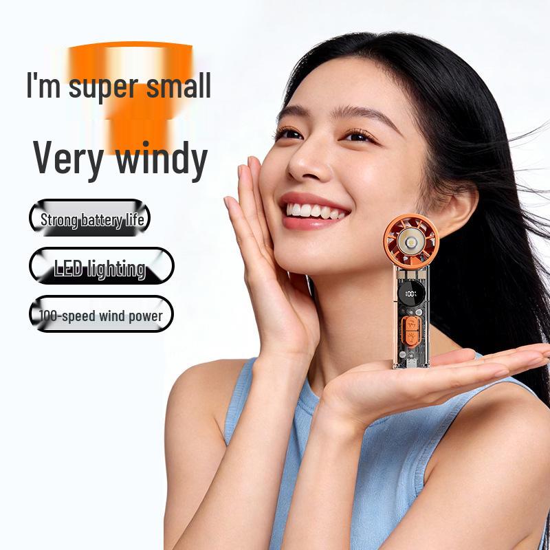 2026 High-Speed USB Rechargeable Mini Handheld Fan with Long Battery Life & Neck-Hanging Design