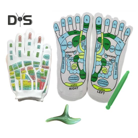 

Носки и перчатки для акупрессуры. Набор инструментов. Носки для массажа ног. Дизайн для облегчения боли в ногах. Снимают усталость с печатными точками давления. Подарок для близких. Womens