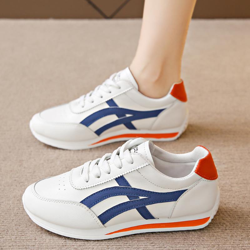 Women Leather Comfort Sports Shoes Woman Small White Shoes Fashion Comfort Sneakers All-match Lightweight Casual Running Shoes