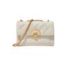Women's Handbag, Cowhide Crossbody Bag, Shoulder Bag, Square Bag, White