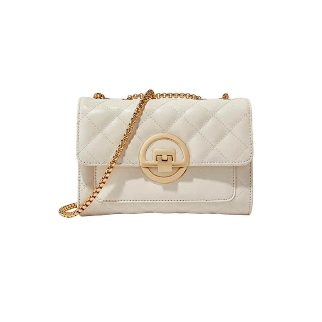 

RED DRAGONFLY Women s Handbag, Cowhide Crossbody Bag, Shoulder Bag, Square Bag, White білий