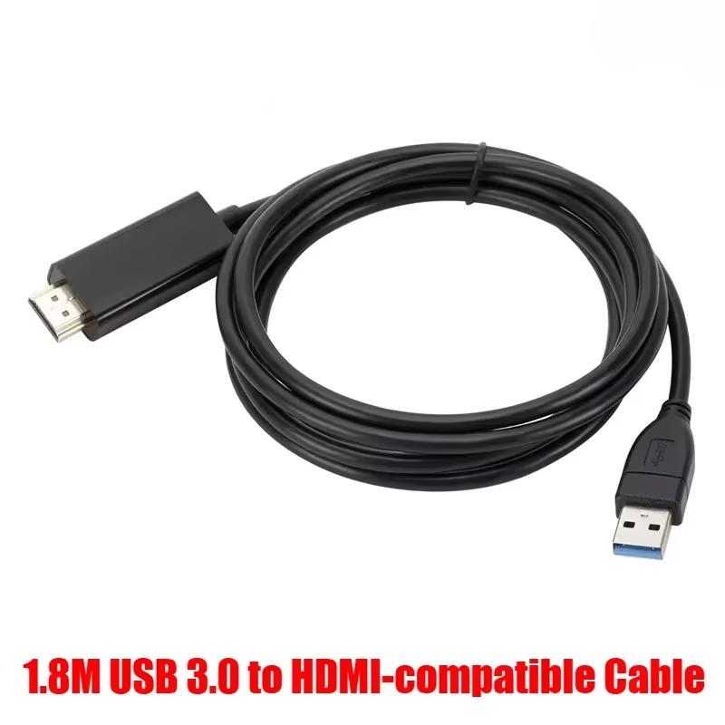 1.8M USB3.0 To HDMI-compatible Cable USB 3.0 HD TV Converter Adapter 1080P Projector Video Monitor Cable for Laptop PC Projector