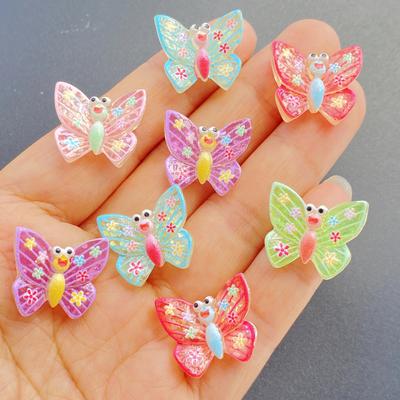 10pcs Cute Cartoon Butterfly Flat Back Resin Scrapbook Figurines DIY Home Decor Crafts