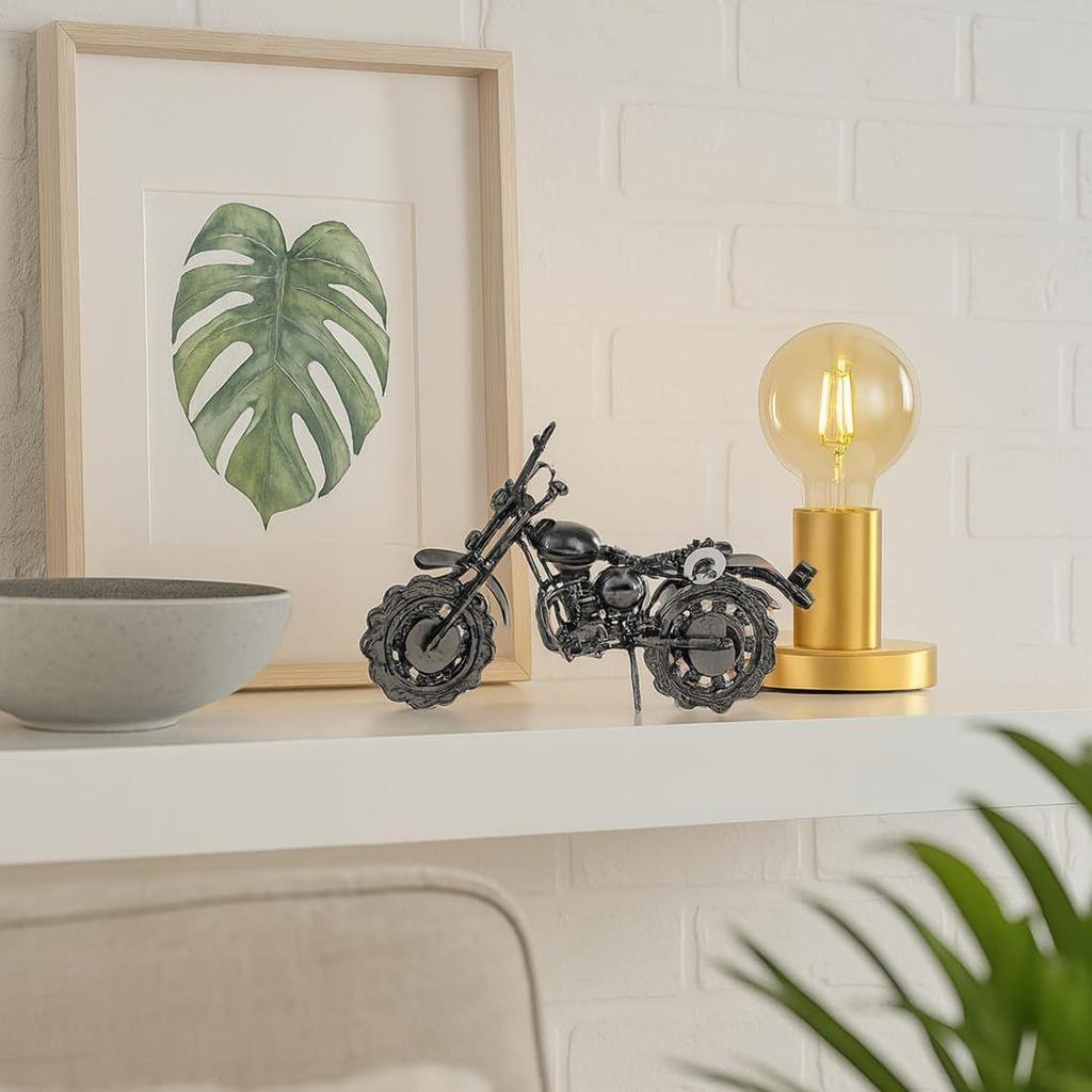 Motorcycle Gifts for Men Unique, Birthday Gifts for Men & Women Riders, Vintage Home Office Decor, Scrap Metal Motorcycle Art