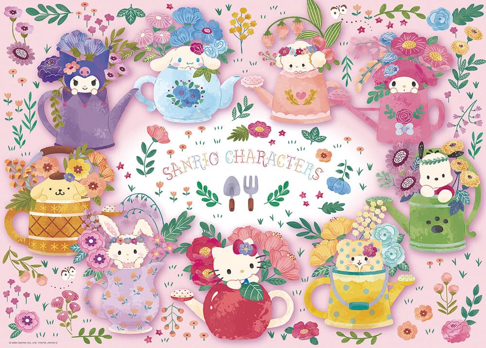 in Beverly Jigsaw Puzzle Sanrio Characters Flower Teapot x 53 [Made Japan] 600-piece (38 mm) 600-032