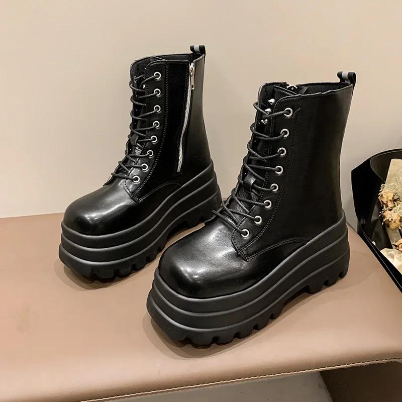 Fashion Side Zipper Large Size Thick-soled Short Boot Women's 2025 Spring and Autumn New European and American Fashion Boots