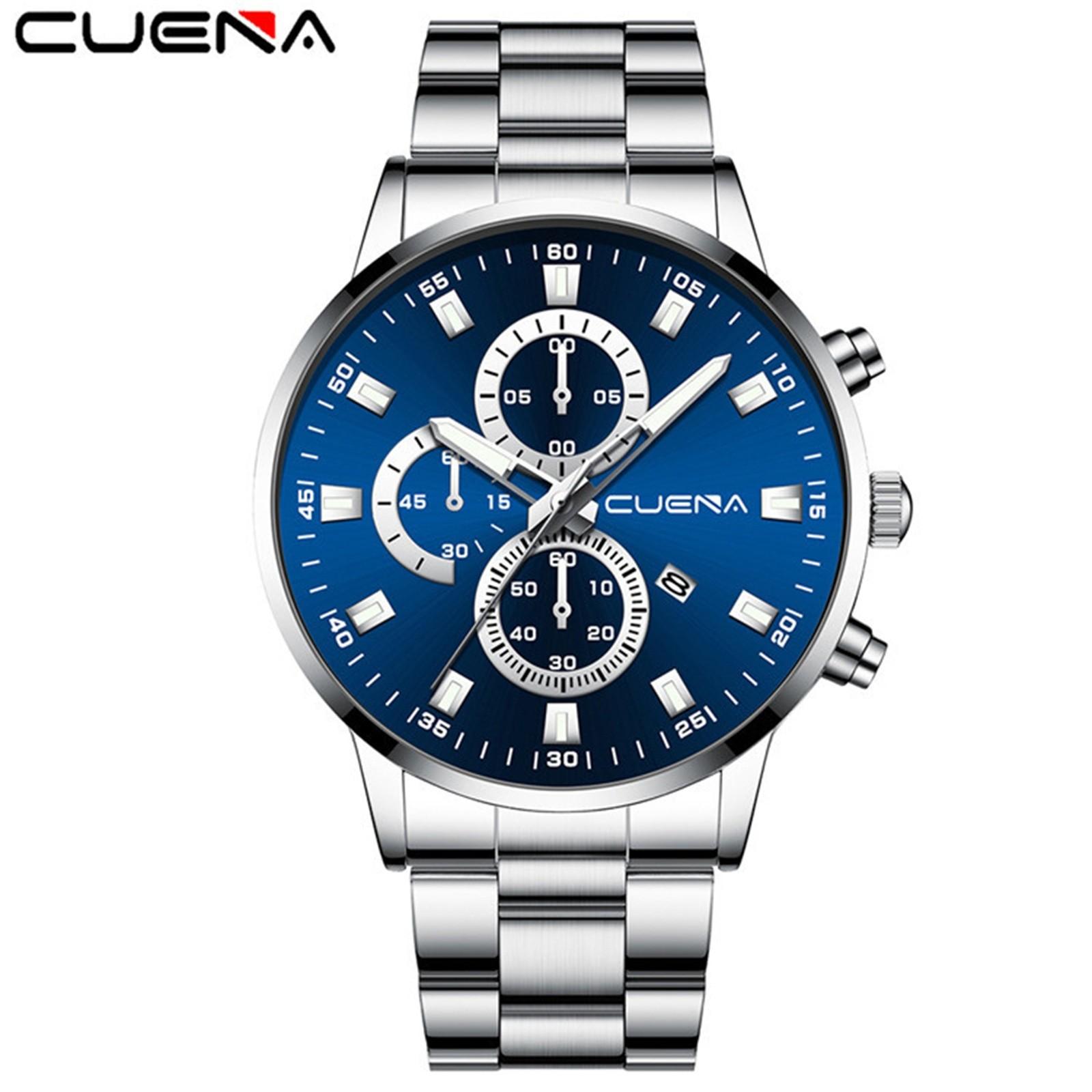 

Мужские модные деловые наручные часы из нержавеющей стали с аналоговым календарем и спортивным кварцевым дисплеем U