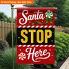 2D Flat - 2D Flat Printing Garden Flag 1pc, Santa Stop Here Durable Single-Sided Print Yard Flag, Garden & Home Holiday Decoration, 29.97X44.96 Cm, Fl