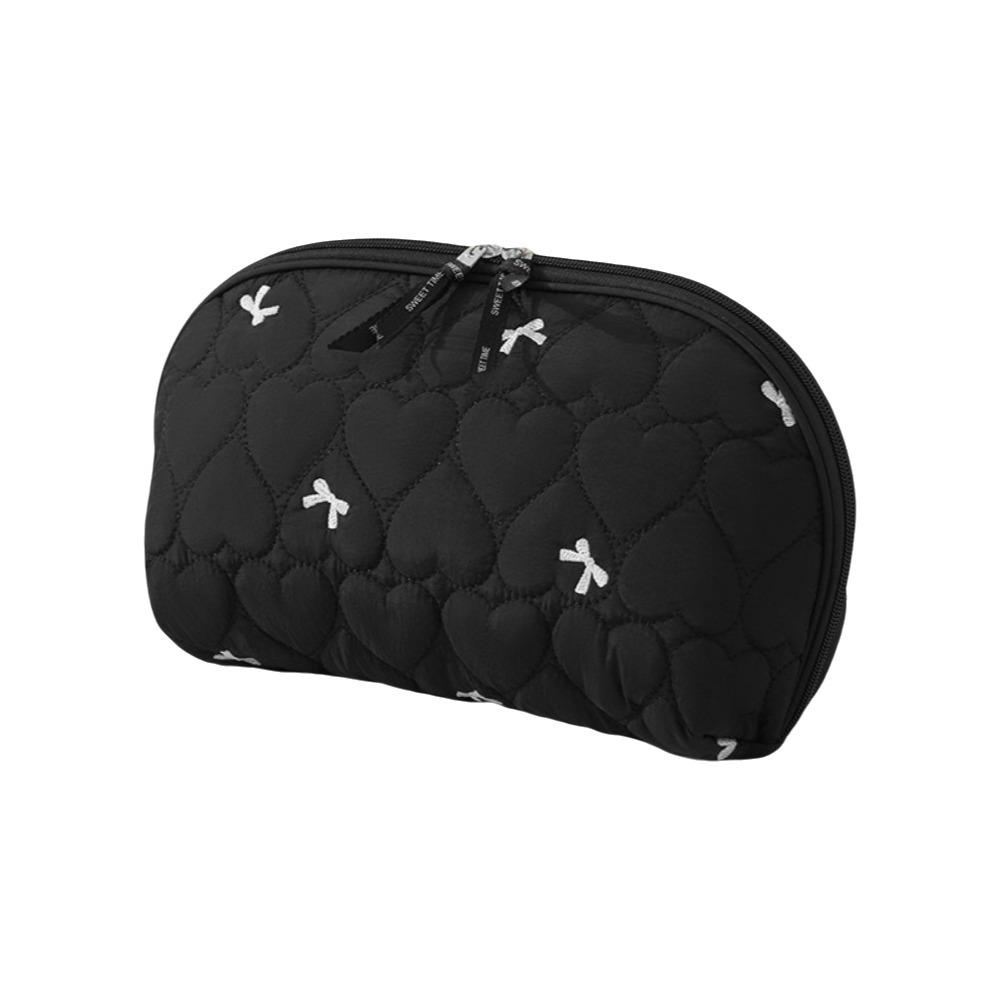 Heart Underwear Storage Bag Half Circle Wide Opening Bra Organizer Bag Multi-compartment Zipper Pouch Intimate Clothes Bag
