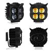 1/2 stücke Motorrad Scheinwerfer LED Spot Licht Eulenform 4 Lichtmodi Dual Farbe Weiß Gelb Strobe Nebel Licht Universal