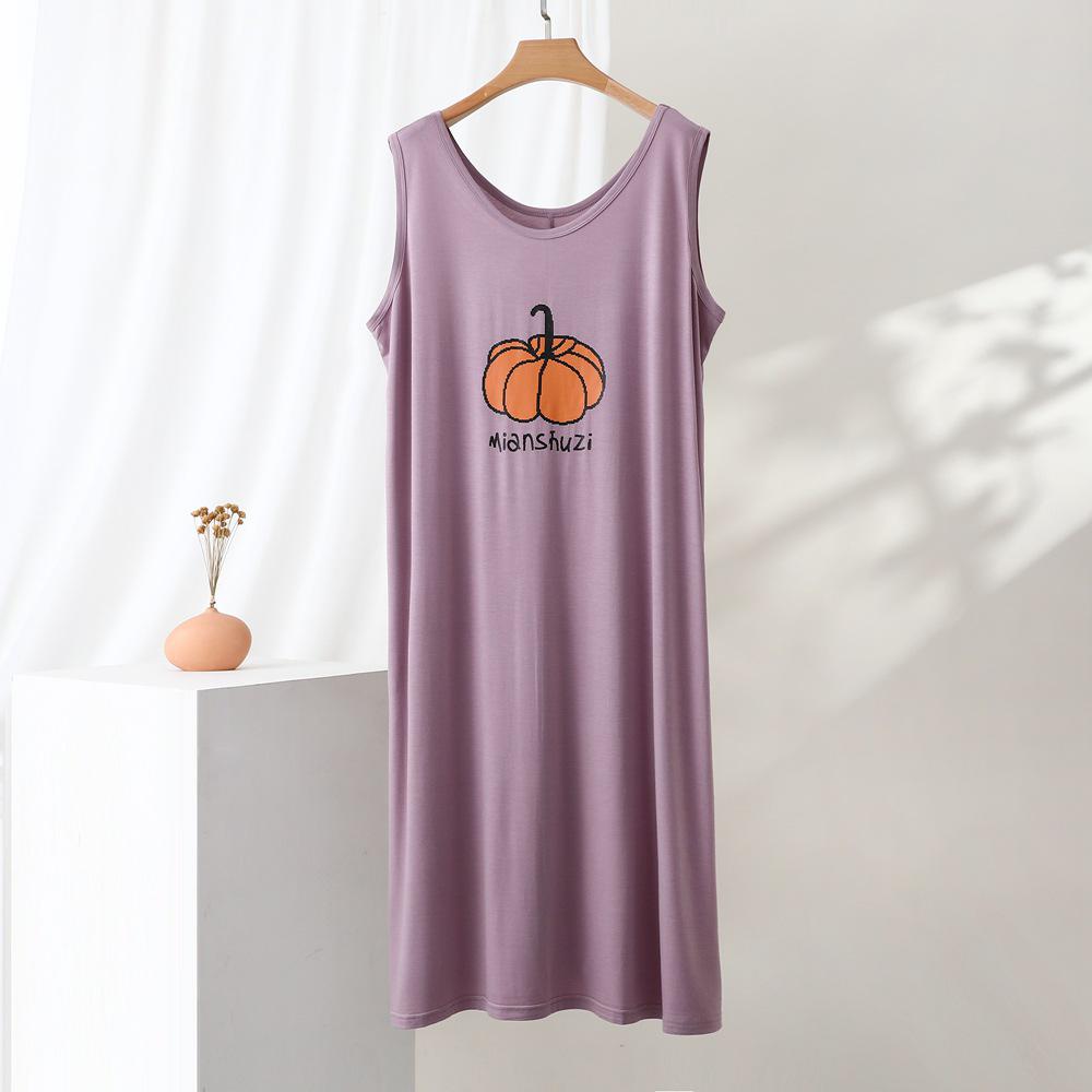 2026 Women's Summer Sleeveless Pajama Dress: Loose, Plus-Size, Printed Loungewear for Home or Outdoor Wear.
