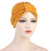 Turbante de algodón y lino para mujer, turbante trenzado para mujer, turbante musulmán, gorro químico, tocado indio