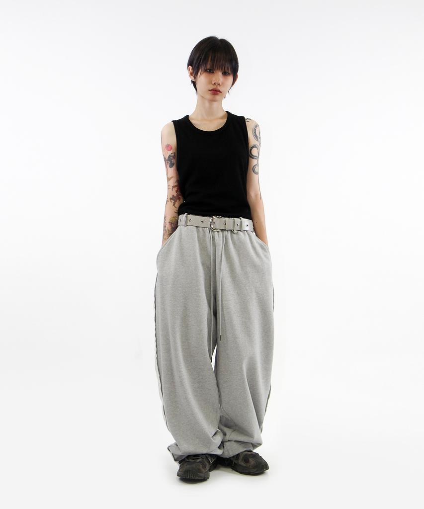 Keuligeon Wide Track Pants Max Over Fit Melange Gray