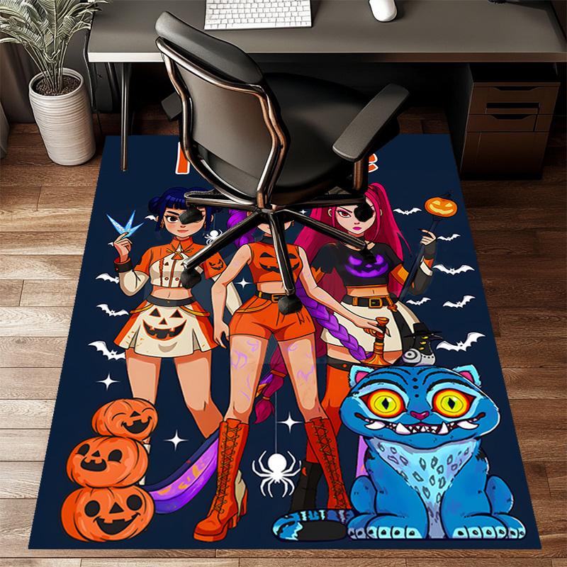 Custom KPop Demon Hunters Mat Personalized Name, Polyester Washable Indoor Entryway Rug, Gift for Christmas, Easter, Thanksgiving Day