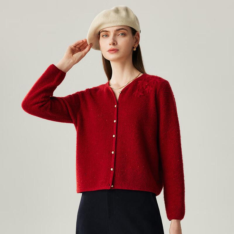 Zhaojun Women's New Chinese Style Thick Cashmere Cardigan Sweater