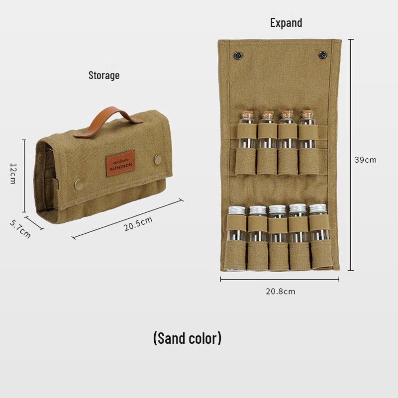 OEING Outdoor Camping Seasoning Bottle Set with Canvas Bag