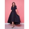 Women's Black Plus Size Asymmetrical Cut Dress