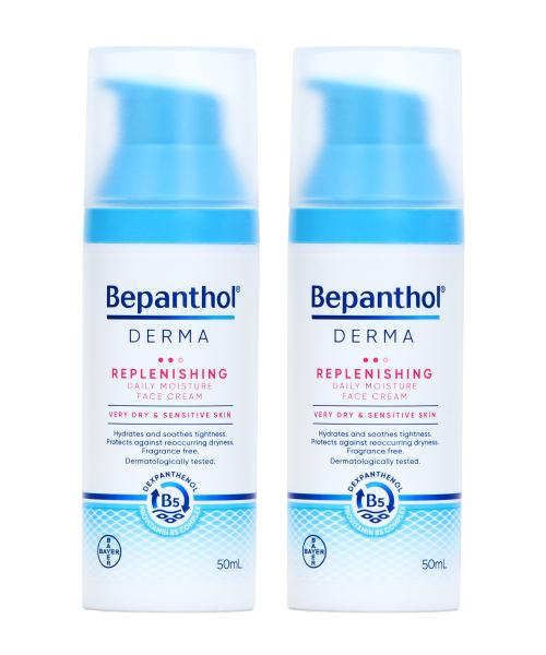 Bepanthol Derma Восстанавливающий ежедневный увлажняющий крем для лица 50 мл X 2 none
