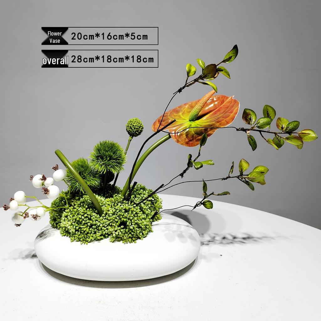 Chinese Style Floral Coffee Table Arrangement for Living Room or Hotel Decor