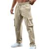 Men's Pants Autumn and Winter New Hair Sweatpants Casual Drawstring Straight Cylinder Multi-pocket Cargo Pants