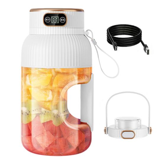 Multifunctional Portable Juicer Cup with Digital Display Large-Capacity USB Rechargeable Cordless Smoothie Blender