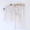 Ensemble Pyjama Femme Nouveau Printemps/Été 2026 100% Crêpe de Coton Manches Courtes+Shorts+Pantalons 3 Pièces Cardigan Fin Vêtements d'Intérieur Dames
