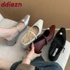 Fashion Female Buckle Strap Footwear Pumps Ladies Heeled Shoes 2025 New Spring Autumn Fashion Shallow Women Low Heel Mary Janes Shoes