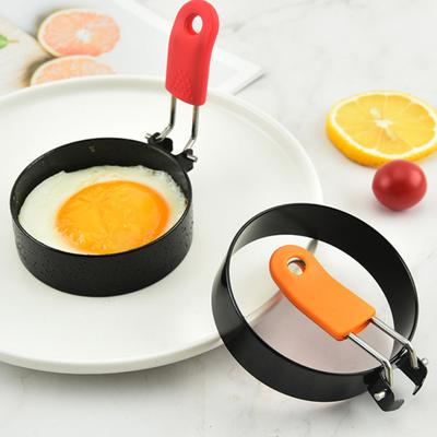 Yapışmaz Yumurta Halkası Paslanmaz Çelik Yuvarlak Kızartma Tavası Pişirme Ev Mutfak Küçük Alet Hamburger Köftesi Kalıbı 3 Adet