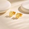 7.5/8/8.5MM Minimalist Flower Stud Earrings for Women,Gold Color Stainless Steel Mini Earrings,Retro Jewelry Gift