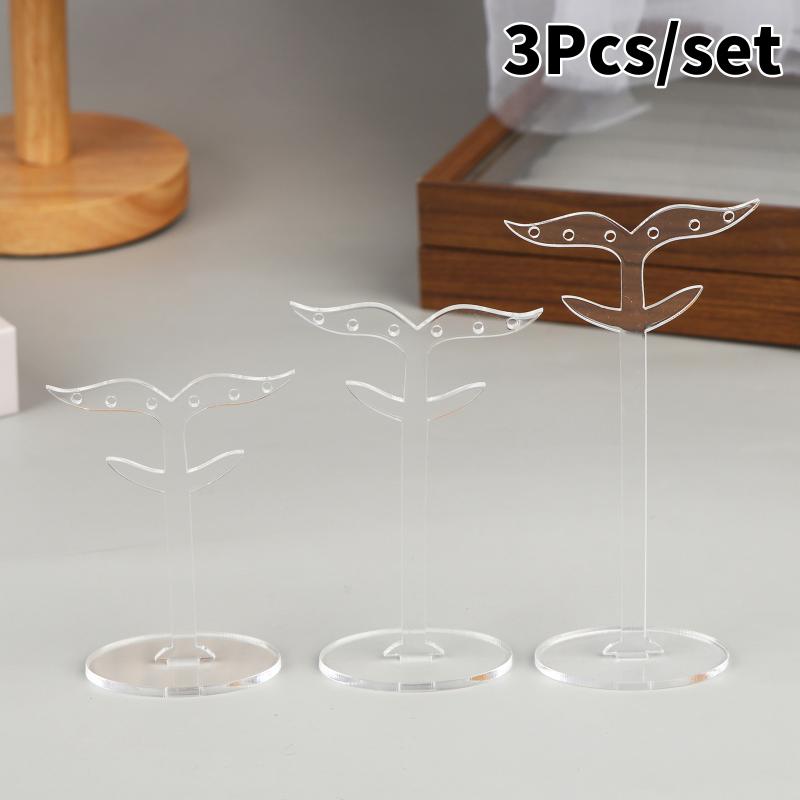 3Pcs/set Clear Acrylic Earring Display Stand Transparent Stud Dangle Earrings Display Rack For Jewelry Showcase Organizer Holder