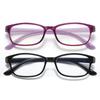 2pcs Elegant Retro Reading Glasses for Women Men Lightweight Square Design with Purple & Black Frames +1.00 To +4.00