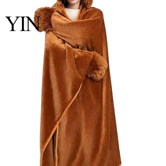 Animal Themed Blanket Wearable Hoodie, Adults Oversized Fleece Sweatshirt Halloween Costume Shawl Sleepwear, Cosplay Plush Hooded Cape Cozy Loungewear