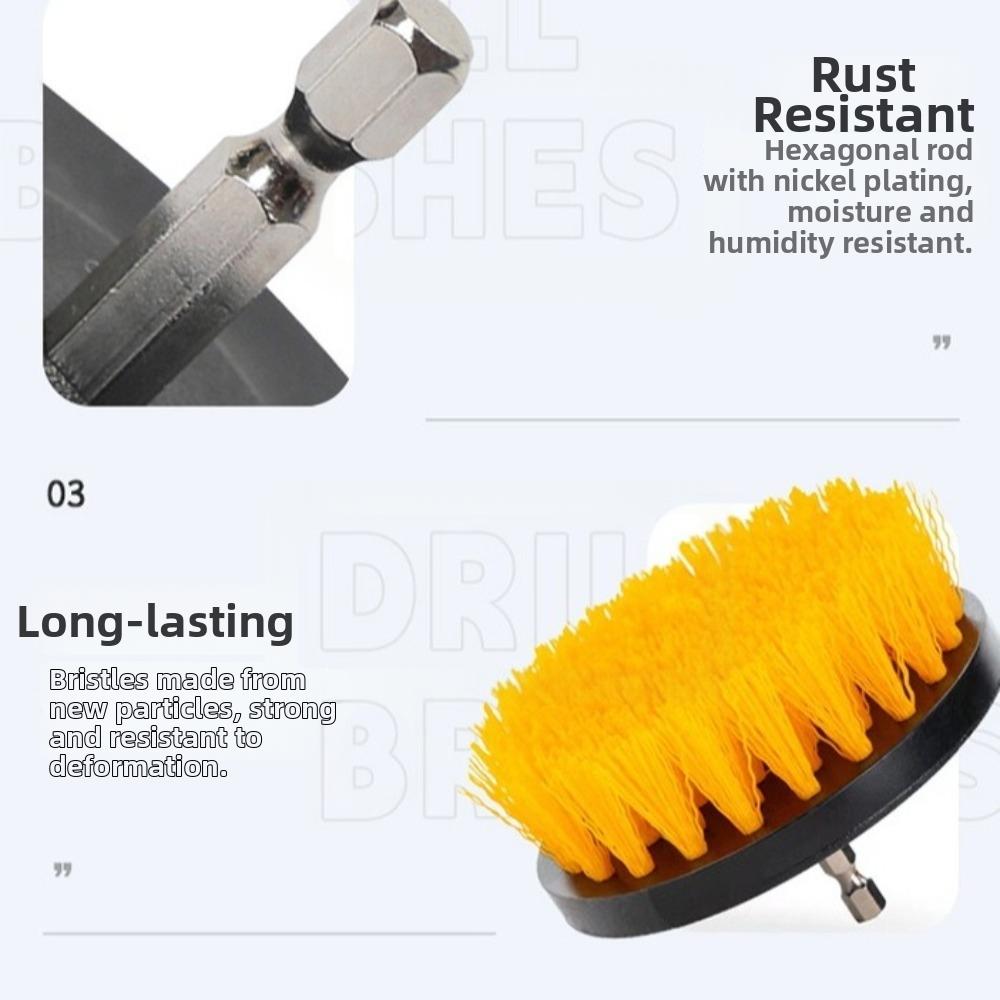 5Pcs Extension Rod Power Scrubber Brush Kit Nylon Bristles Cleaning Brush Attachment Floor Cleaning