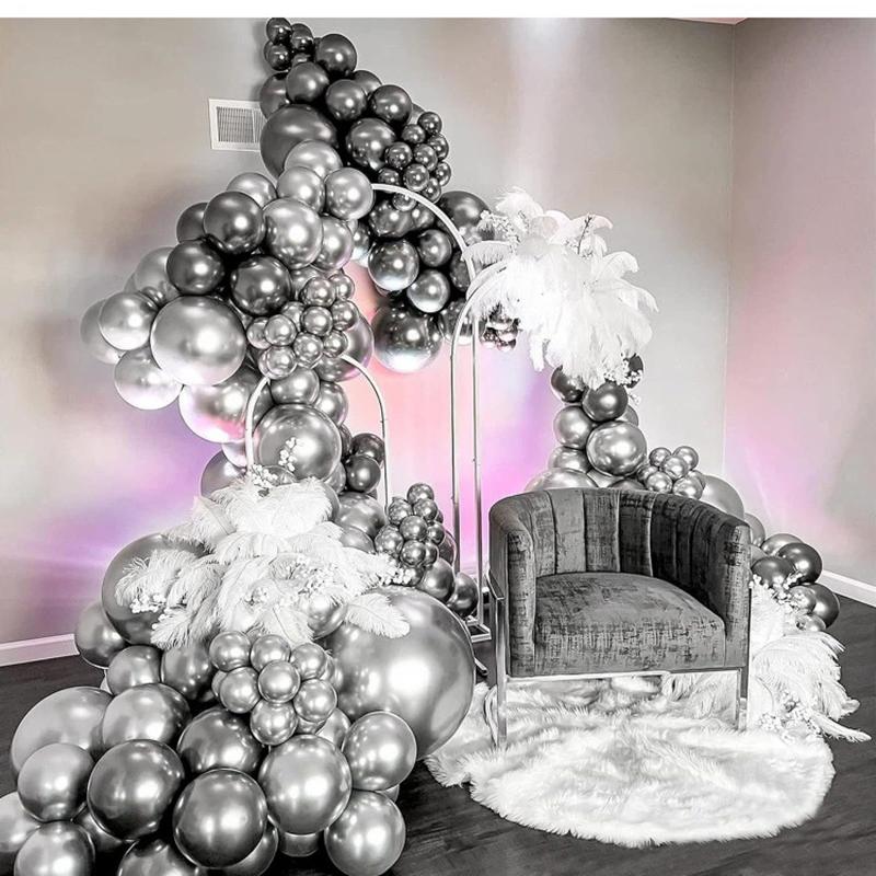 Metallic Balloon Set Birthday Party Decoration Wedding Baby Shower Party Prop Arrangement Internet Famous Metal Balloons