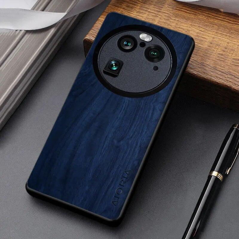 Wooden Pattern Case For OPPO Find X6 Pro Coque Simple Unique Design Lightweight Pu Leather Cover for Find X6 Pro Case Funda