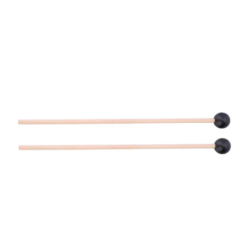 1 Pair Keyboard Marimba Mallets Smooth Wooden Handle Rubber Mallets Instrument Accessory